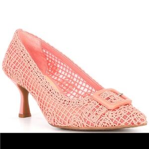 Alex Marie Peach Mesh Heels